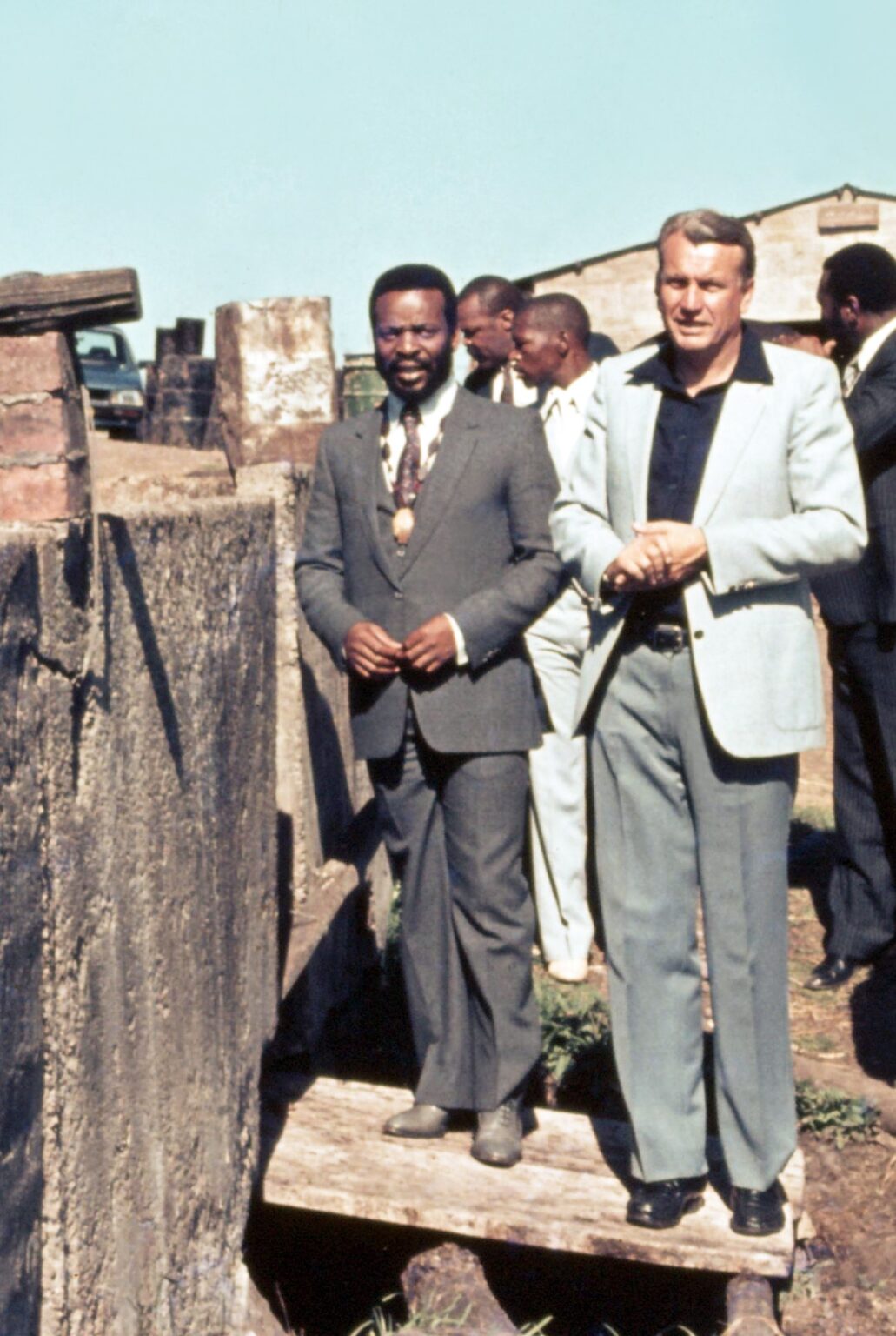 Erlo & king 03 at cow shed Around 1970s,
His Royal Highness, the King's visit